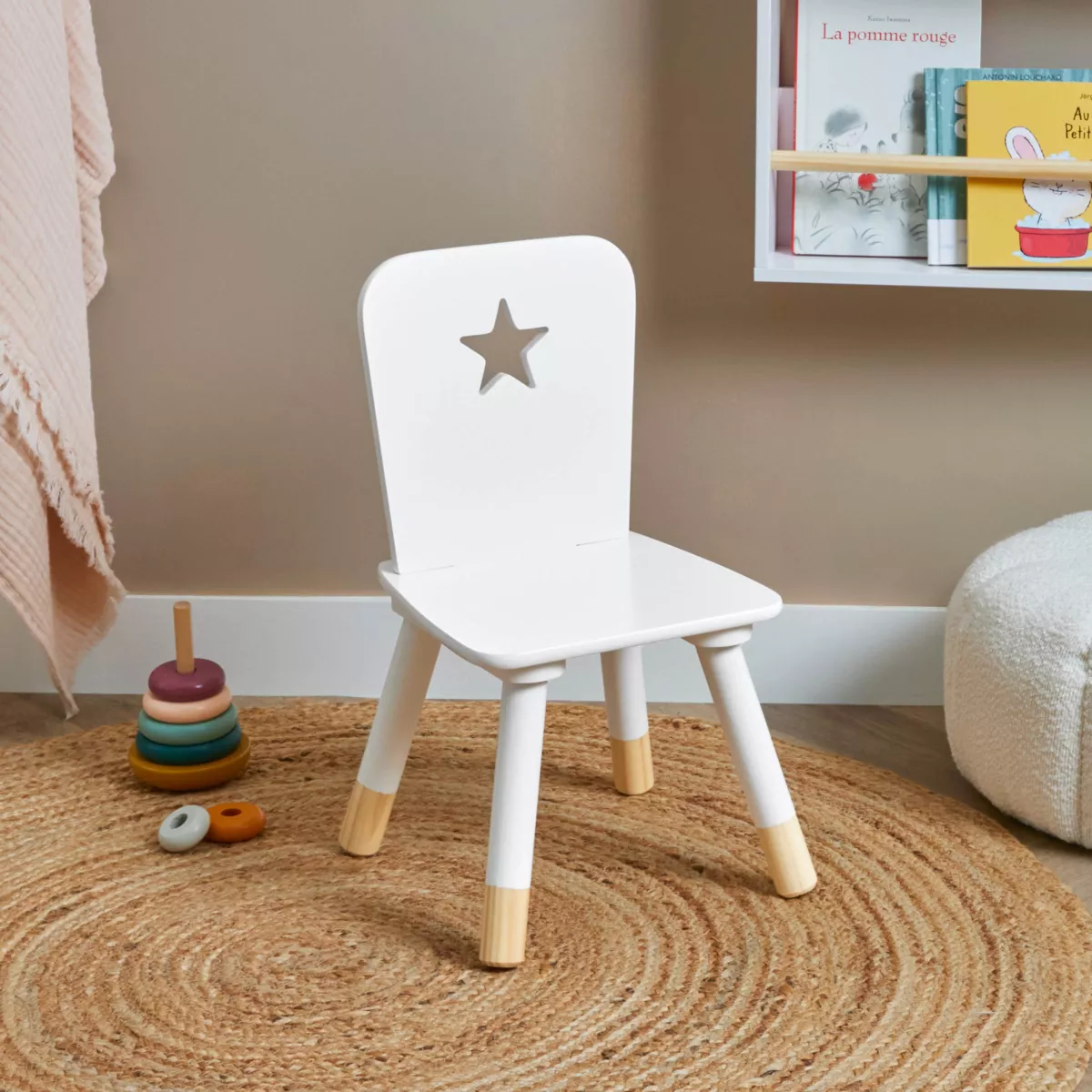 Sedia bambino legno (H50 cm) Stars Bianca