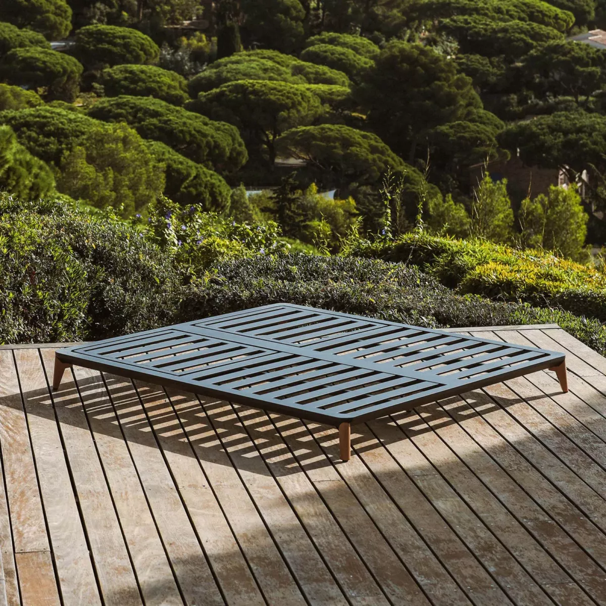 Tumbona doble de aluminio Monte Carlo Gris antracita