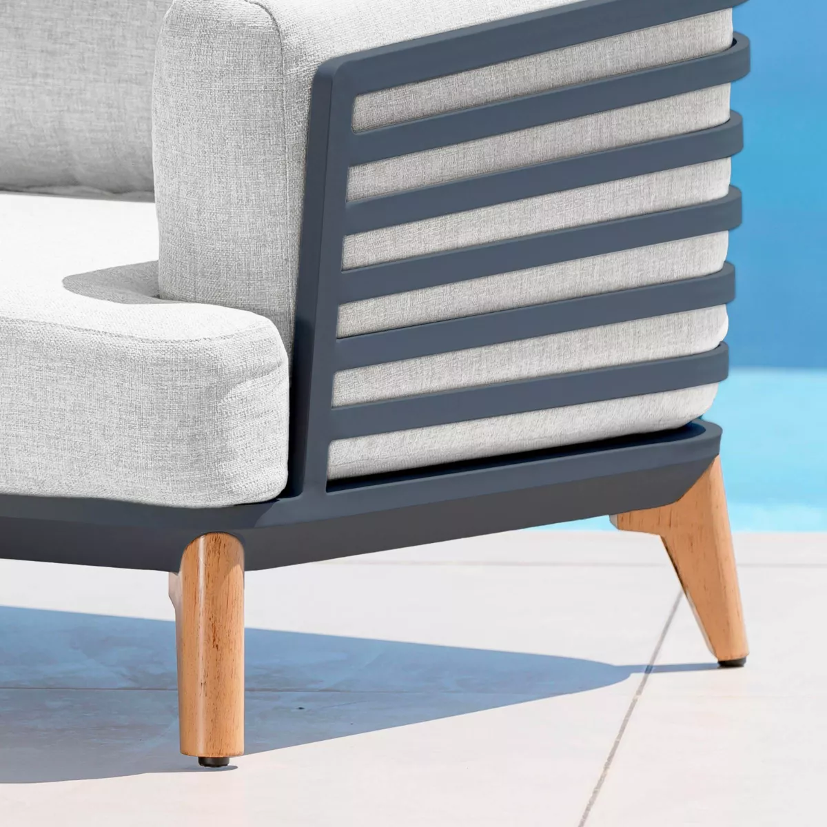 Canapé de jardin en aluminium 3 places Monte Carlo Gris anthracite et gris clair