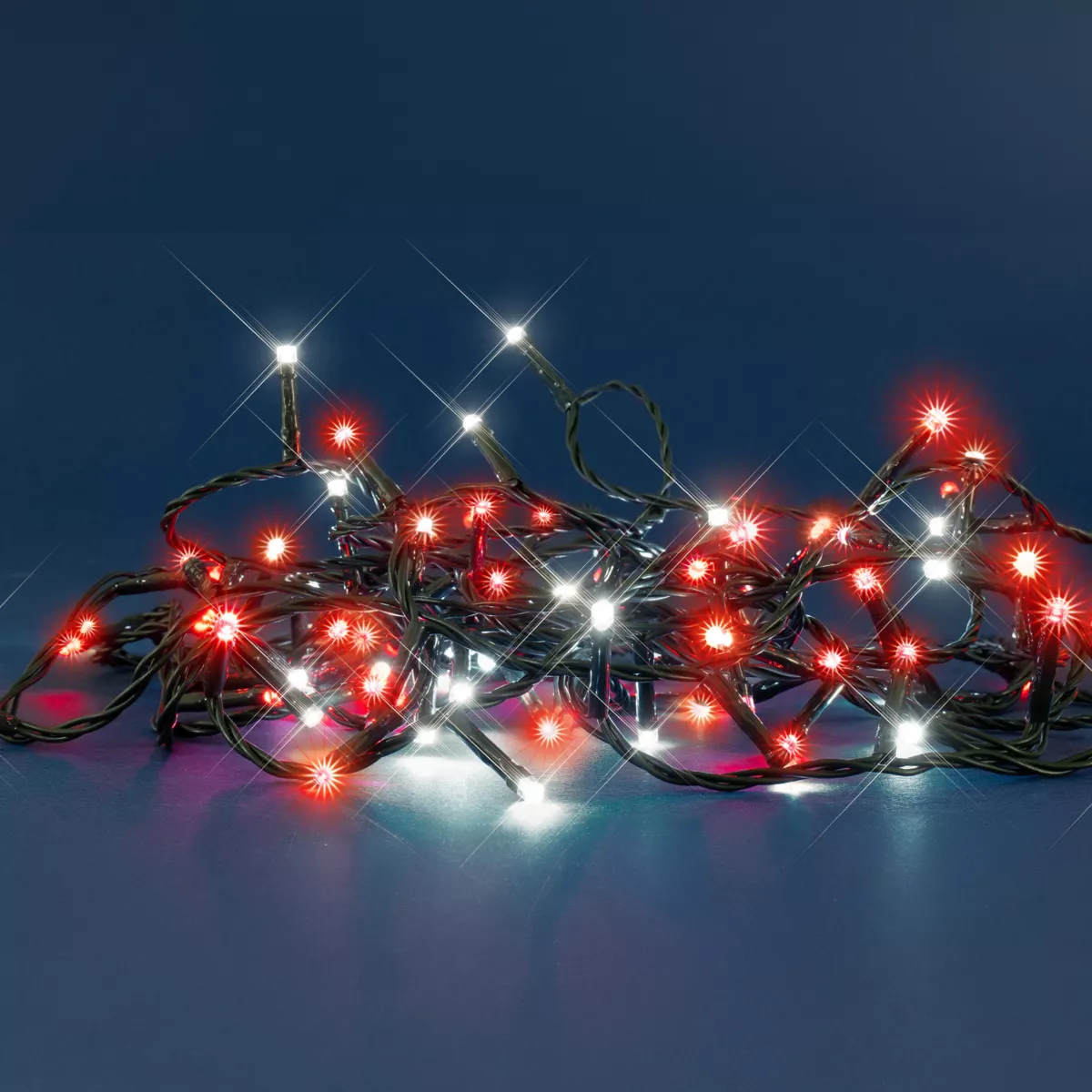 Guirlande lumineuse 8 m 128 LED câble vert Flashing light Bicolore Rouge et blanc froid