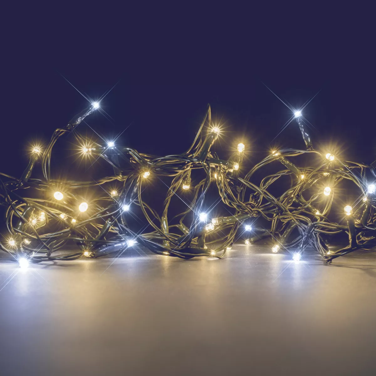 Guirlande lumineuse 16 m 192 LED câble vert Flashing light Bicolore Blanc chaud et froid