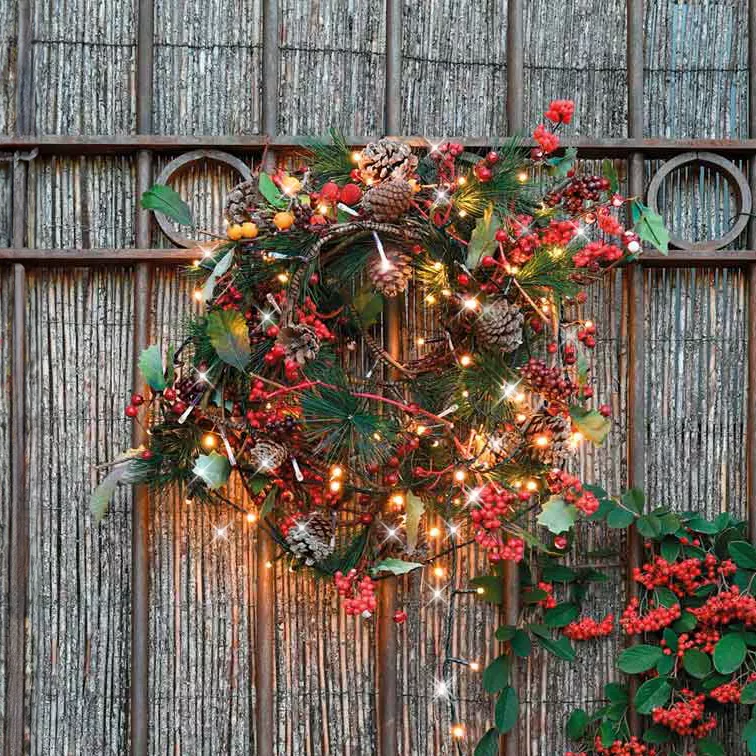 Guirlande lumineuse 16 m 192 LED câble vert Flashing light Bicolore Blanc chaud et froid