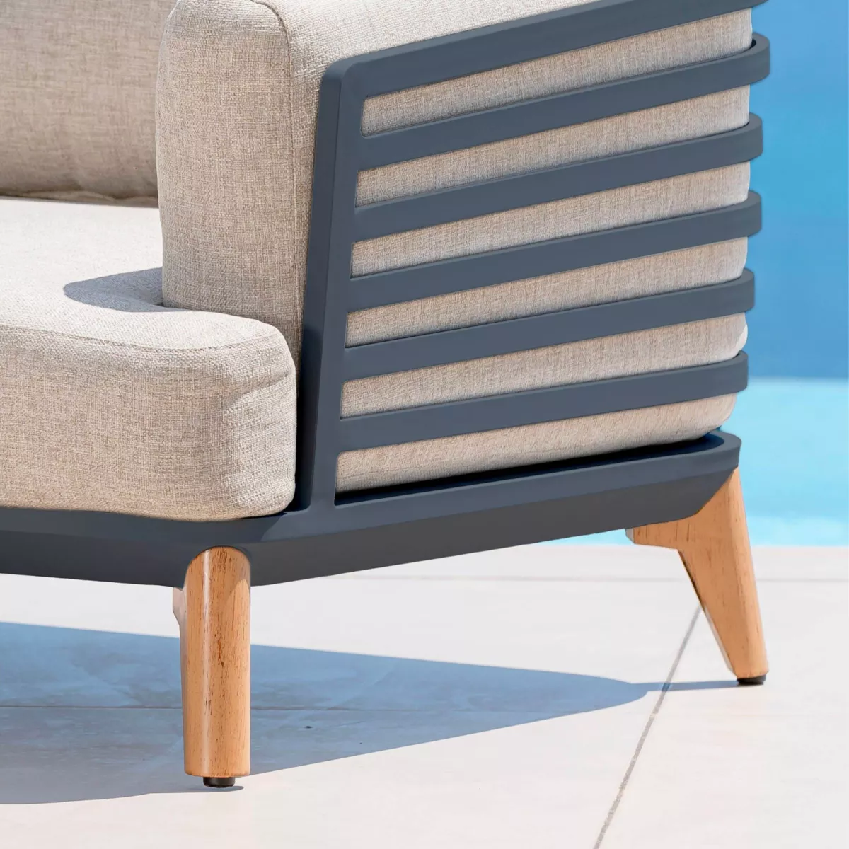 Salotto da giardino alluminio 5 posti 5 pezzi Monte Carlo Grigio antracite e tortora