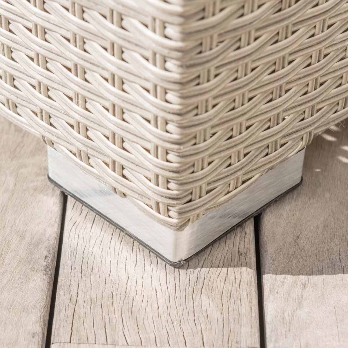 Salon de jardin en résine tressée 4 places 4 pcs Palma Gris et taupe