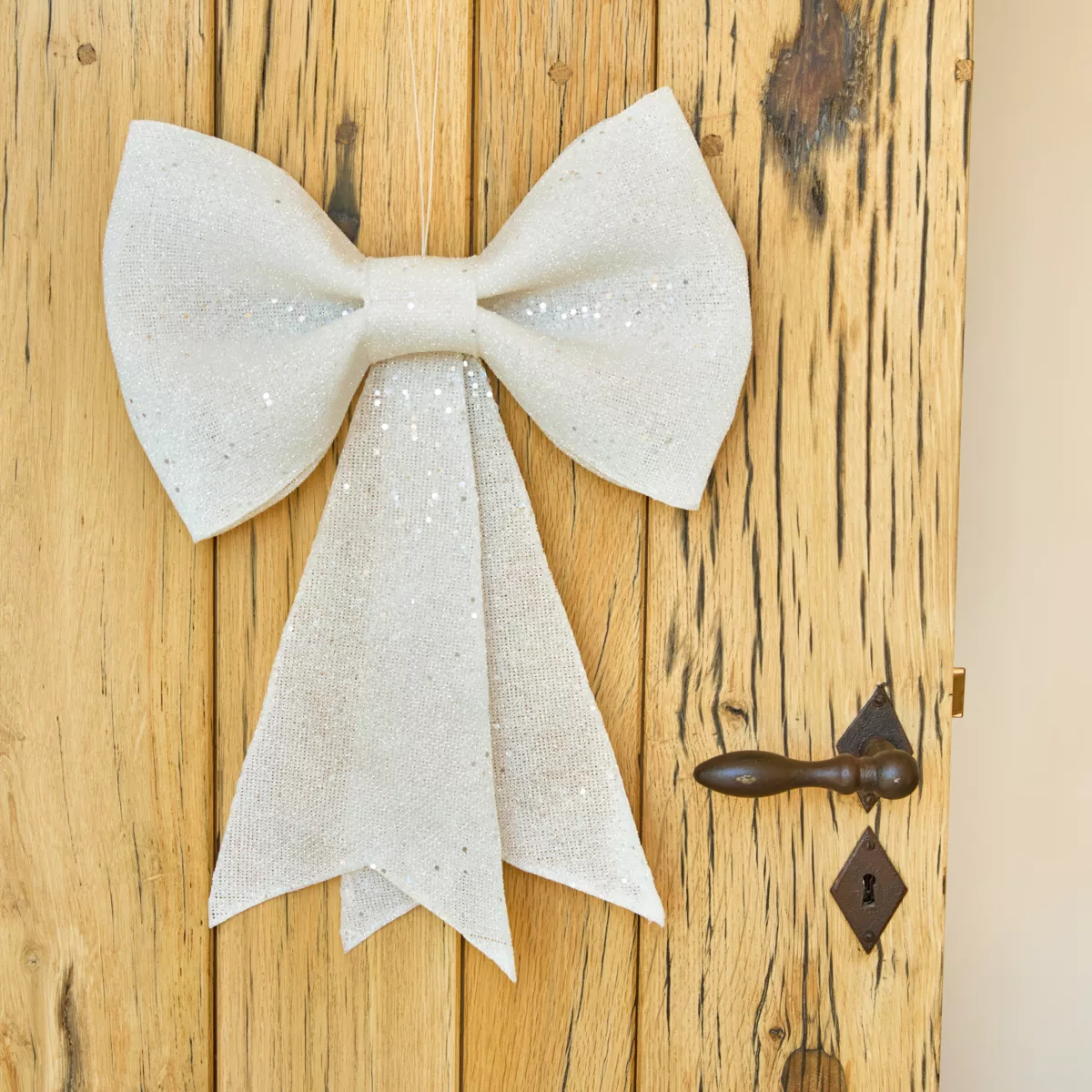 Grand nœud pailleté (H42 cm) Glasgow Blanc