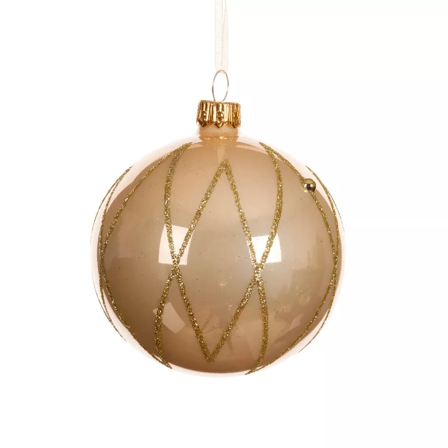 Set di 6 palline di Natale in vetro (D80 mm) Prestige Perla