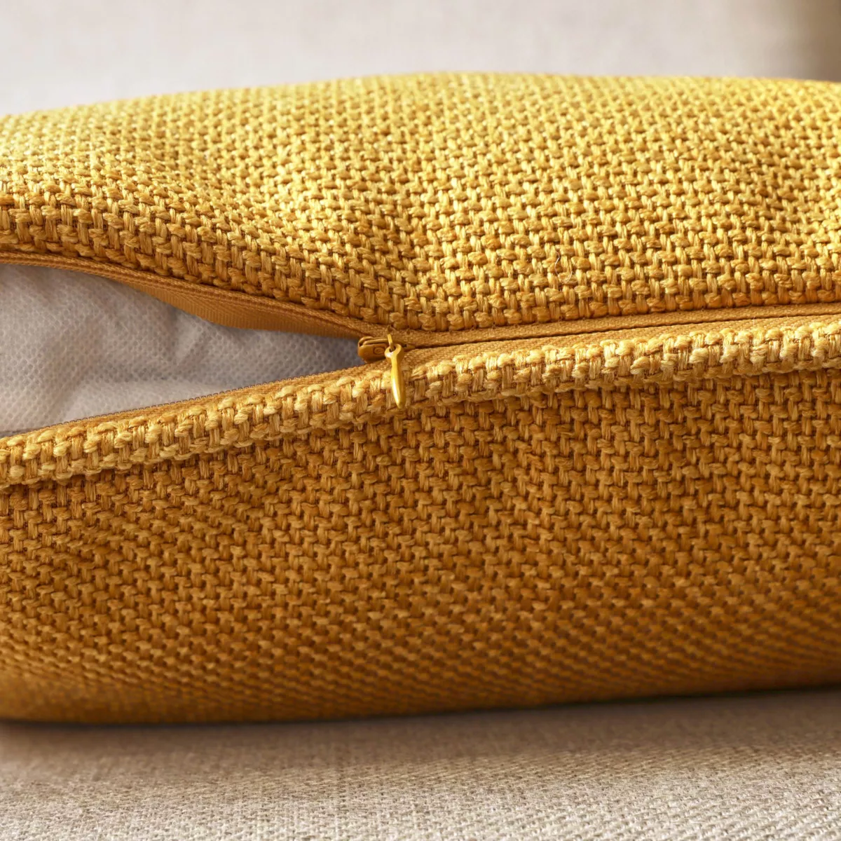 Coussin rectangulaire tissé (40 x 60 cm) Alba Jaune moutarde