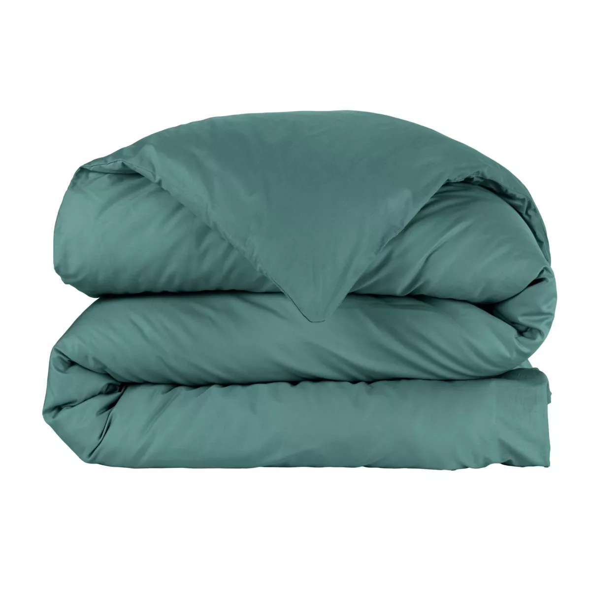 Housse de couette percale de coton (280 x 240 cm) Cali Bleu canard