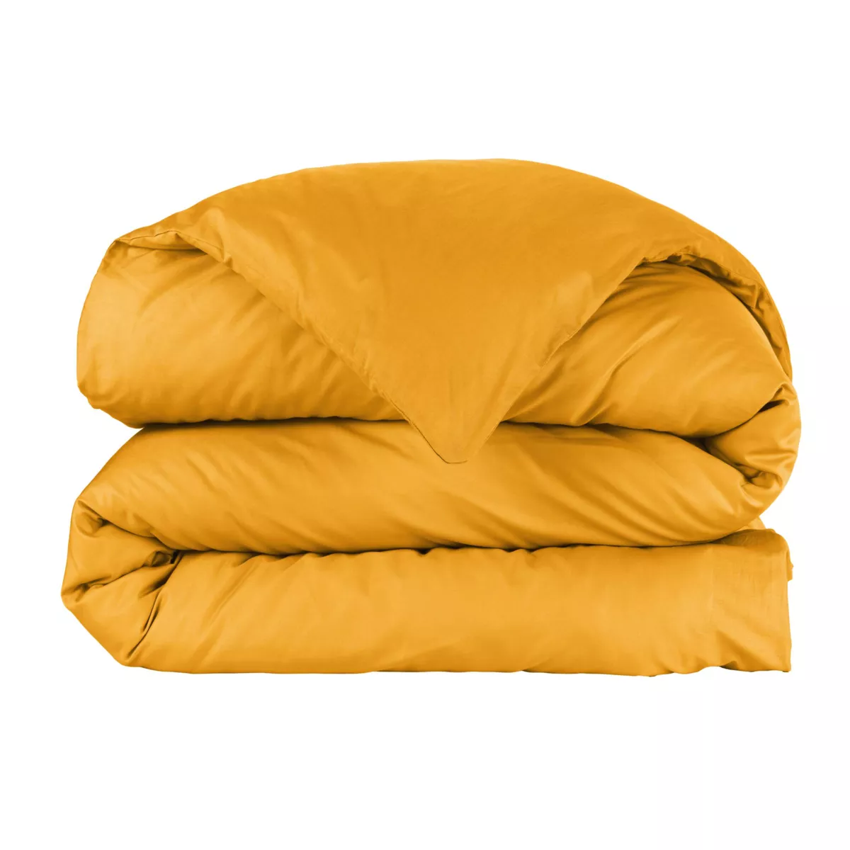 Housse de couette percale de coton (280 x 240 cm) Cali Jaune moutarde