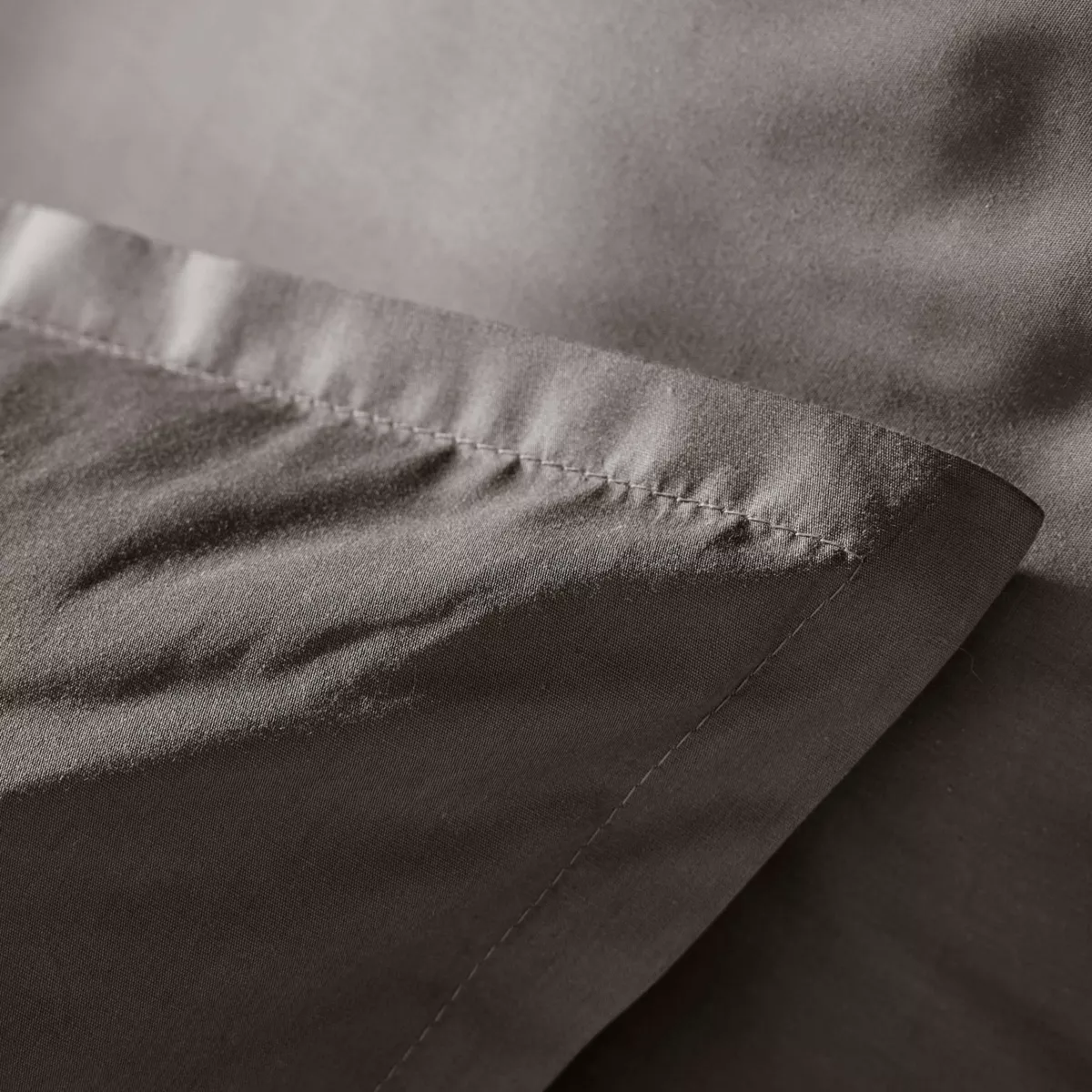 Housse de couette percale de coton (260 x 240 cm) Cali Gris anthracite