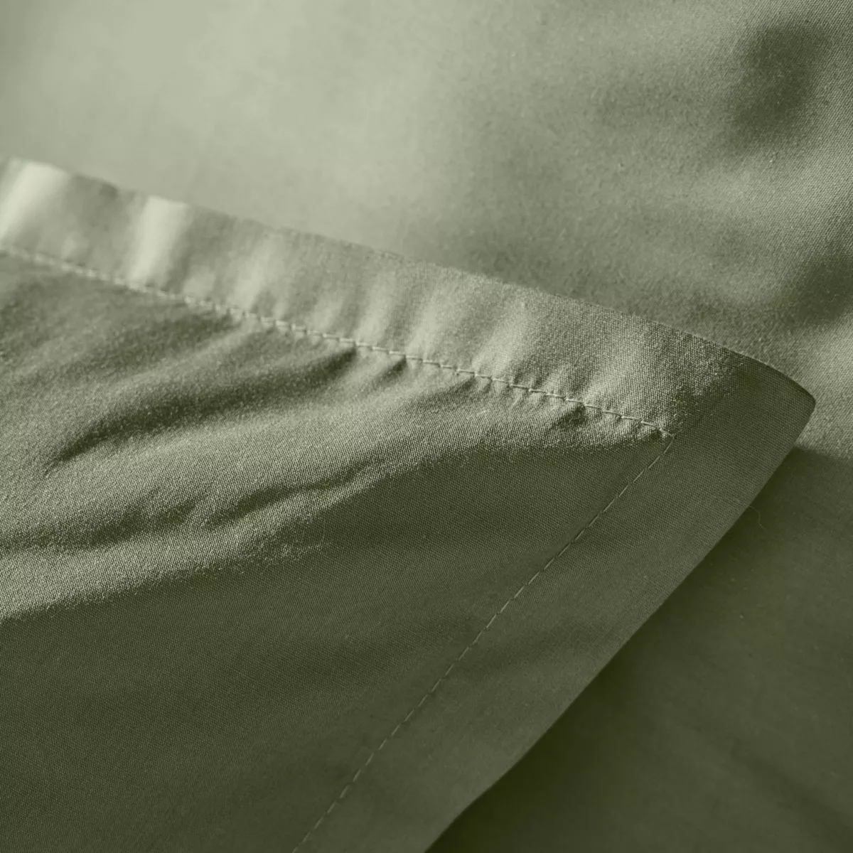 Housse de couette percale de coton (240 x 220 cm) Cali Vert romarin