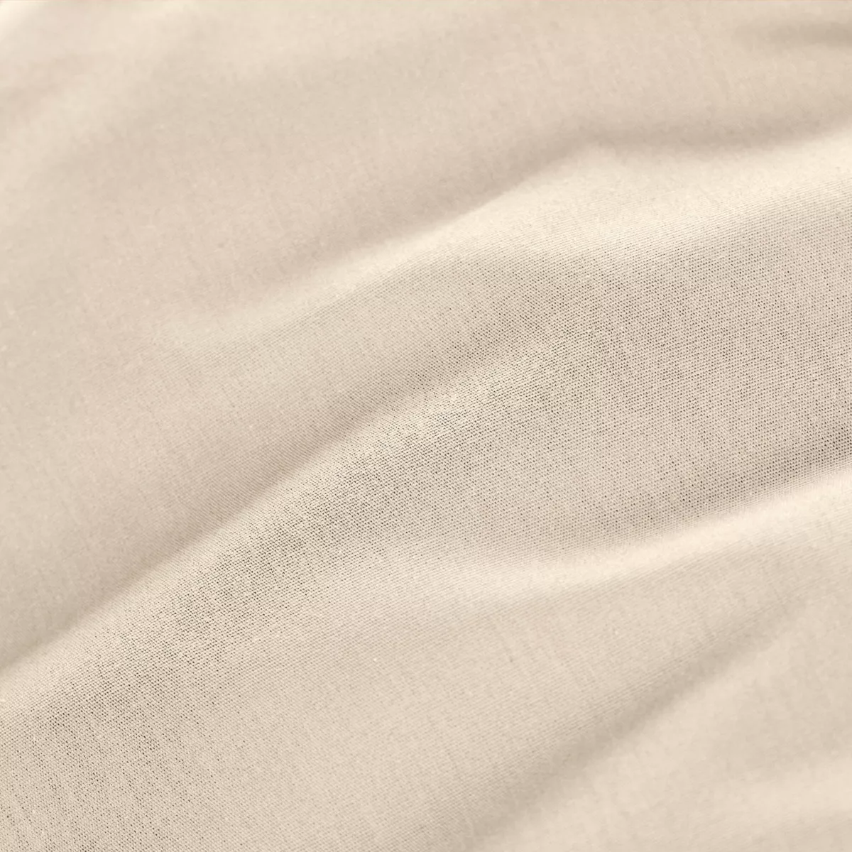 Sábana bajera en percal de algodón  (160 cm) Cali Beige Lino