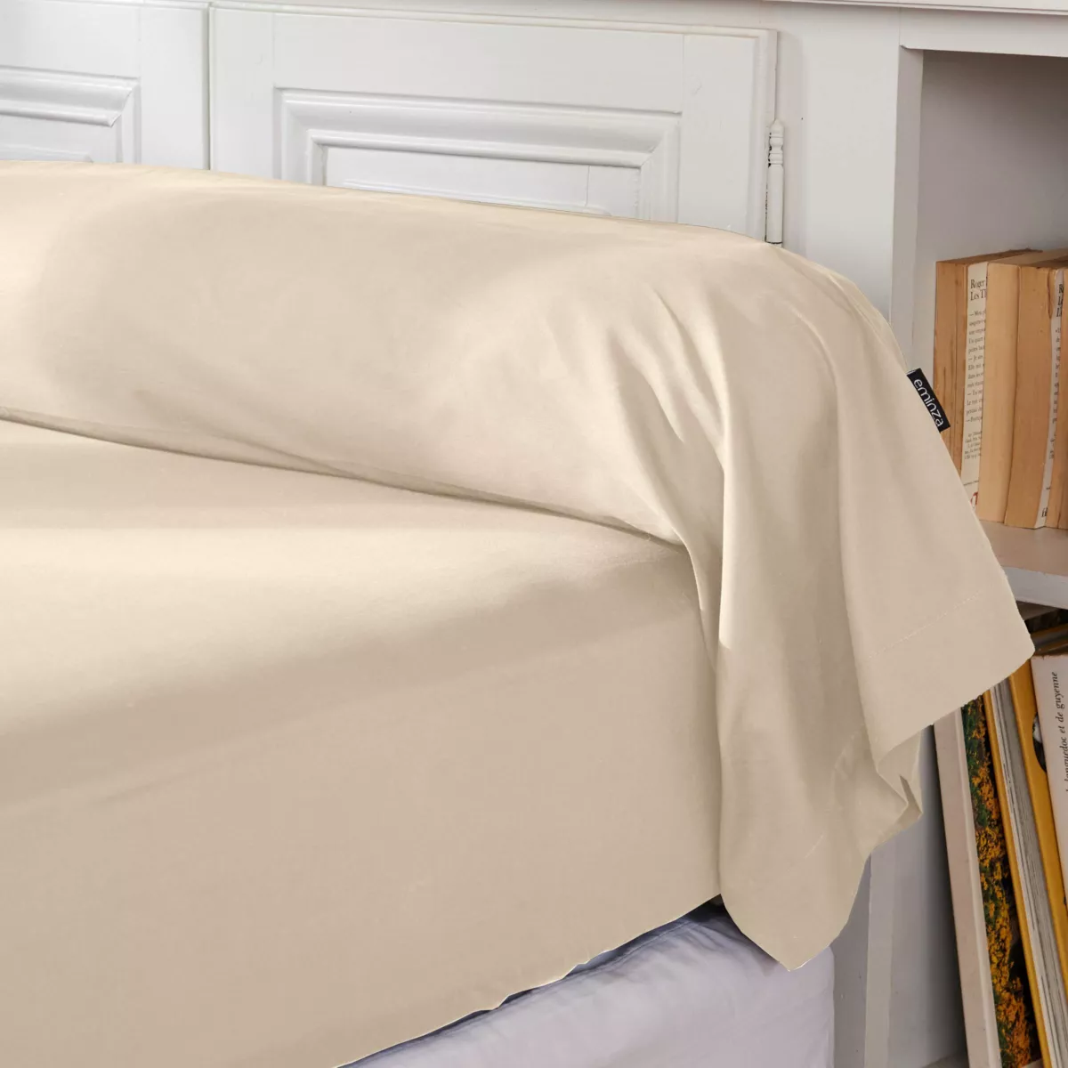 Funda para travesaño de algodón percal (L185 cm) Cali Beige lino