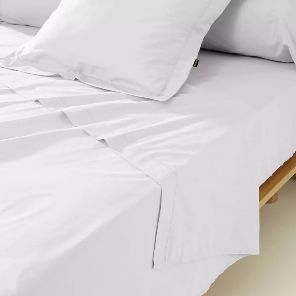 Drap plat percale de coton (180 cm) Cali Blanc 1