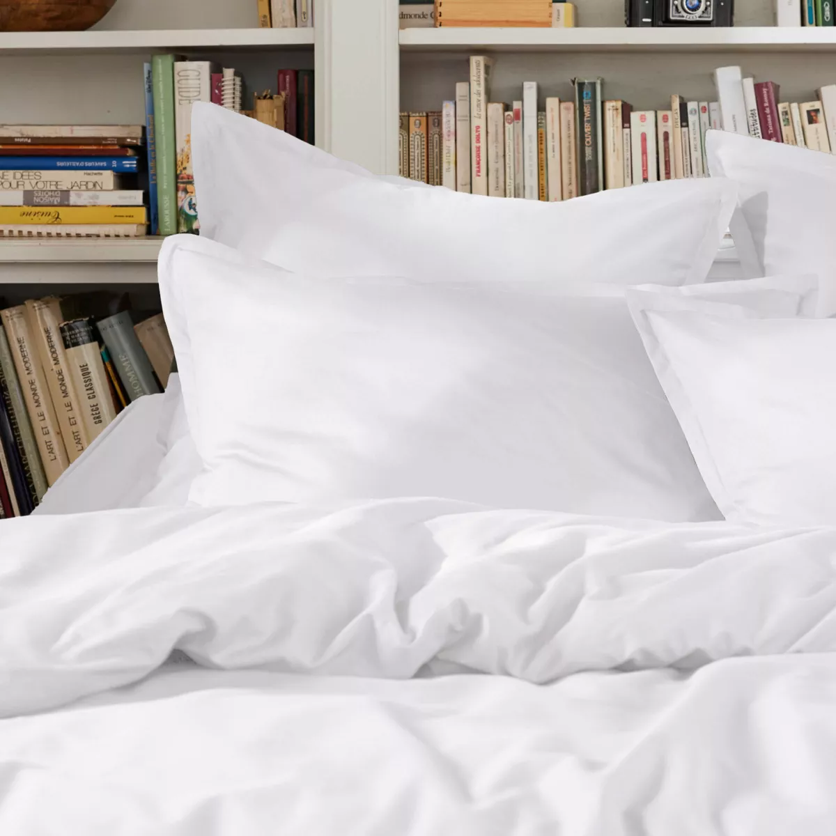 Housse de couette percale de coton (280 x 240 cm) Cali Blanche