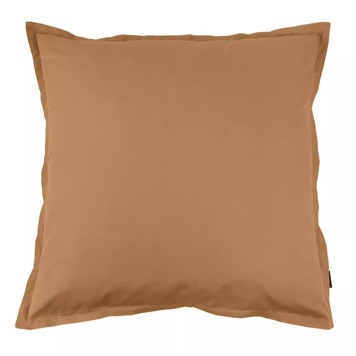 EM - Taie d'oreiller volant plat 80 x 80 cm Percale unie CALI Camel