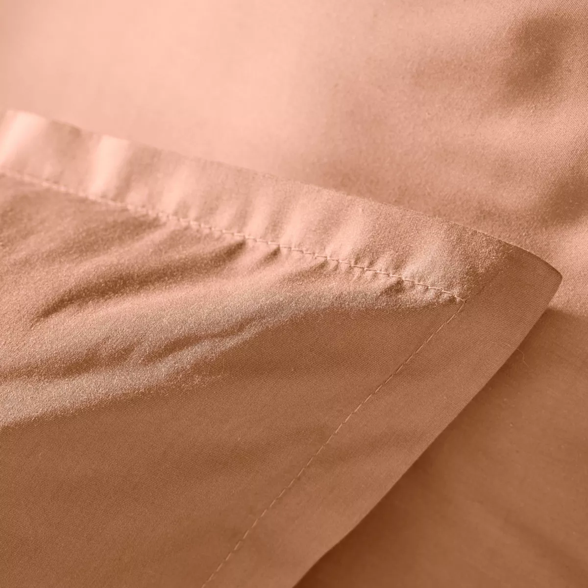 Funda de almohada cuadrada de percal de algodón (65 x 65 cm) Cali Rosa Albaricoque
