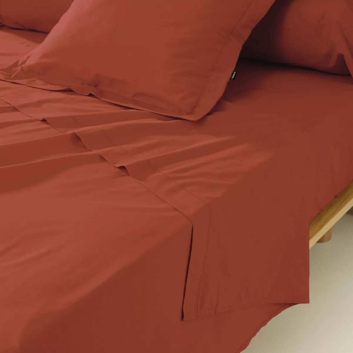 Sábana encimera en percal de algodón (270 cm) Cali Terracota