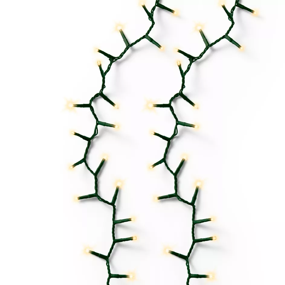 Guirlande lumineuse 11 m 500 LED câble vert Luxe Blanc chaud Champagne