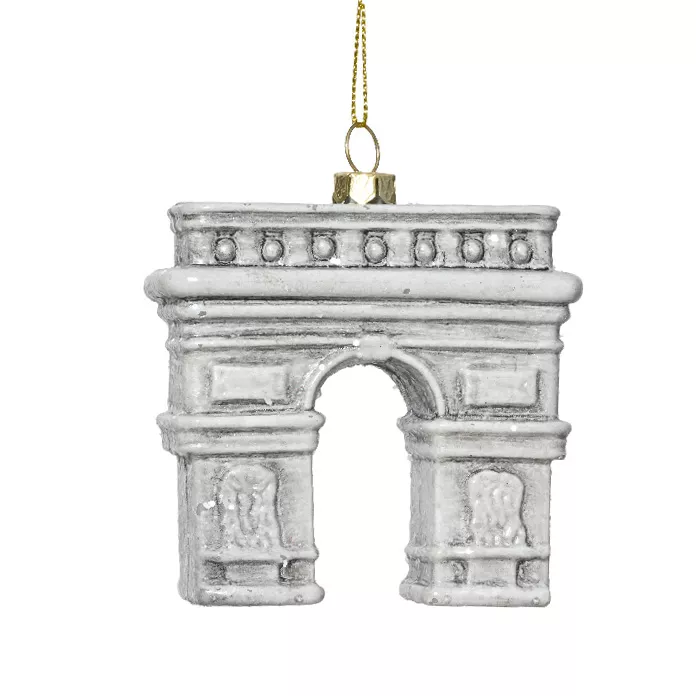 Decorazione Natalizia Sospesa (H16 cm) Arco di Trionfo Grigio