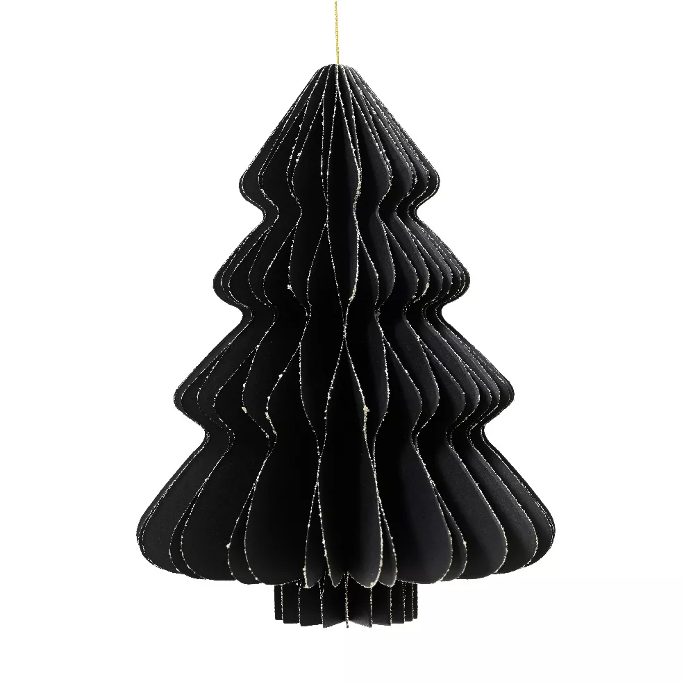 1 Sapin papier 56 couches papier 120gsm dia30-H40cm noir MAGNETIQUE