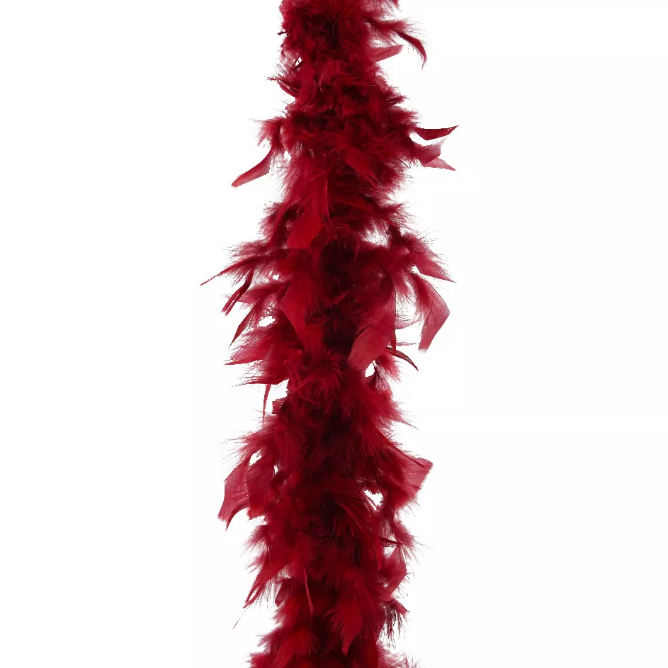 1 Boa plume L10-W10-H184cm bordeaux 