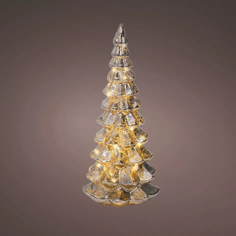 Sapin de Noël lumineux à piles 20 LED (H32 cm) Eternel Argent