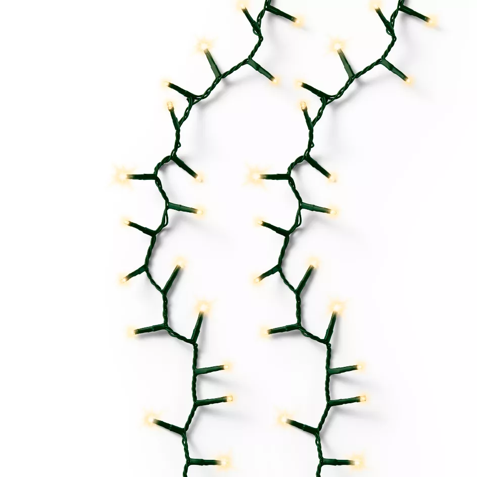 Guirlande lumineuse 22,50 m 1000 LED câble vert Luxe Blanc chaud Champagne
