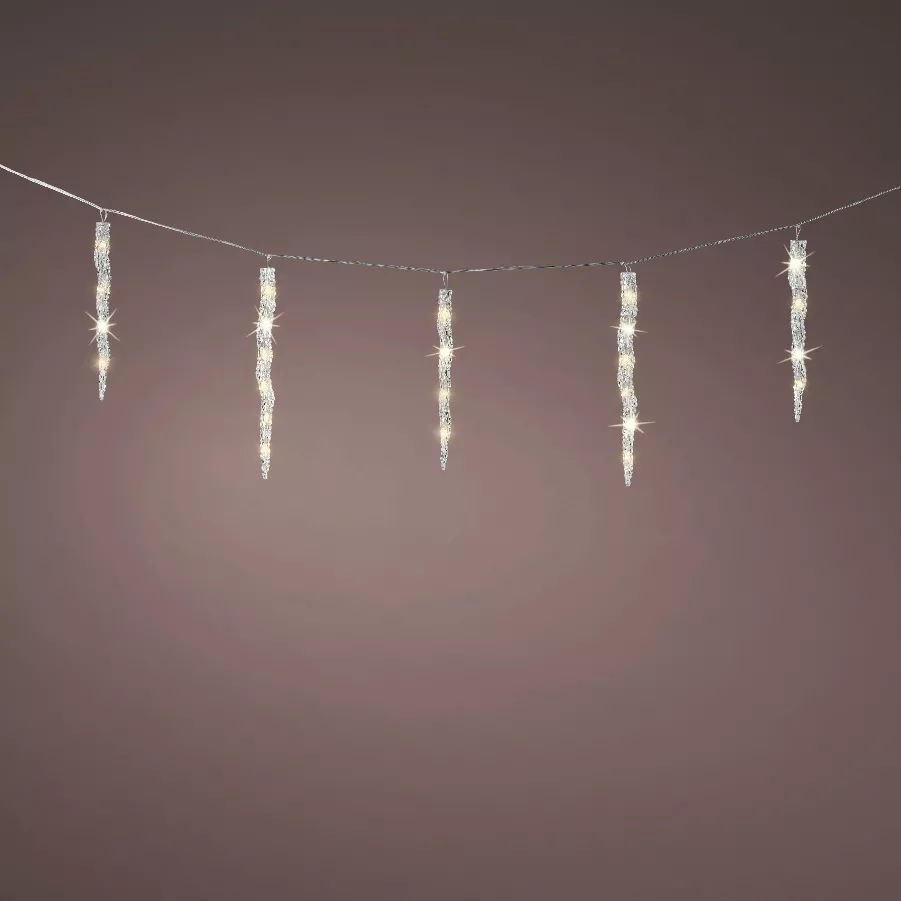 Guirlande lumineuse connectable 3,60 m 60 LED Glaçons effet Flash Blanc chaud
