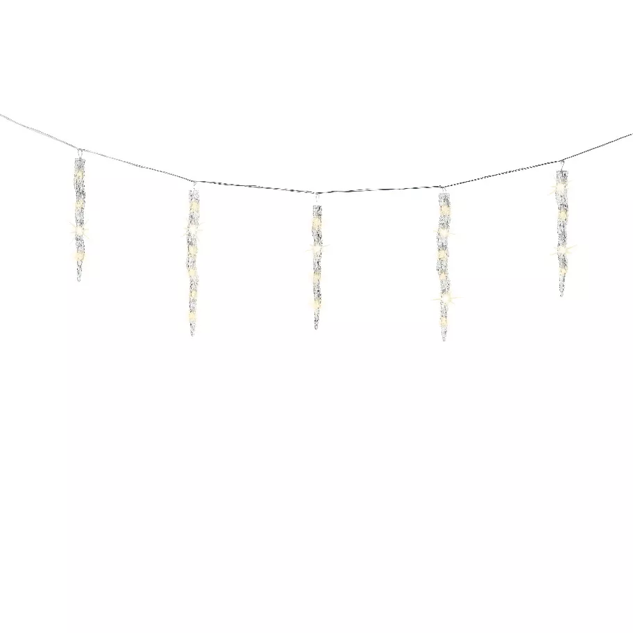 Ghirlanda luminosa collegabile 3,60 m 60 LED Ghiaccioli effetto Flash Bianco caldo