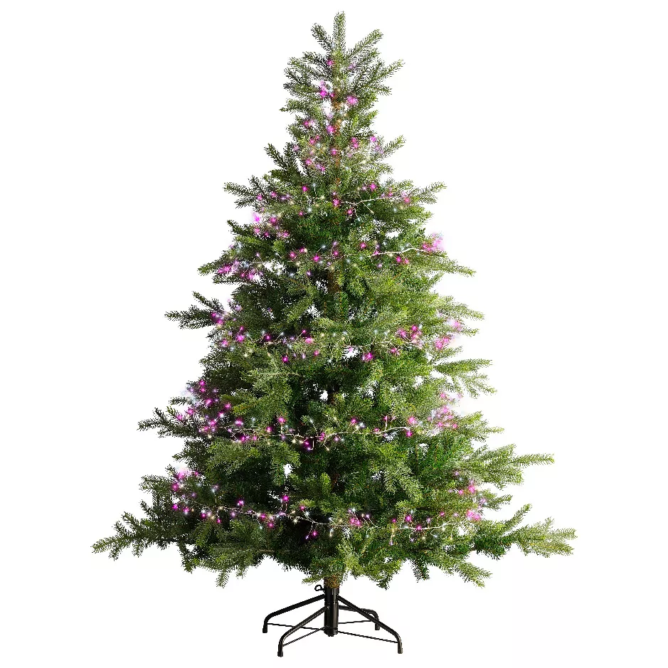Guirlande lumineuse 6 m 480 Micro LED câble argent Luxe Tricolore Rose, blanc chaud et froid