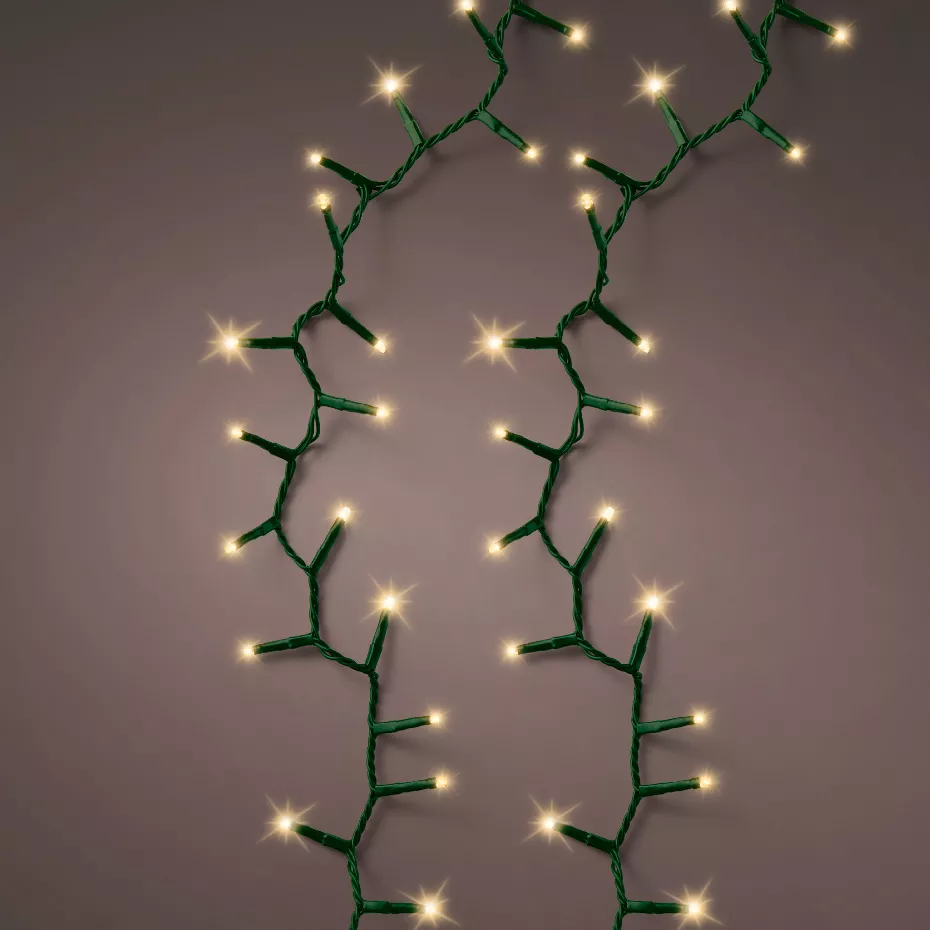 Guirlande lumineuse 60 m 3000 LED câble vert Luxe Blanc chaud Champagne