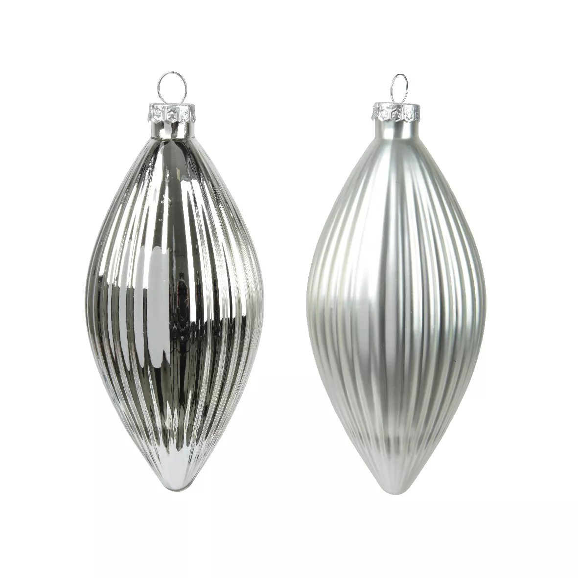 LOT DE 3  Olive verre brillant - mat dia6-H13cm argent DONNER LE MEME NOM DE GAMME