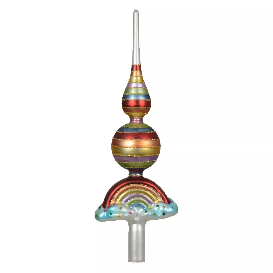 Cima dell'albero di Natale in vetro Arcobaleno Multicolore