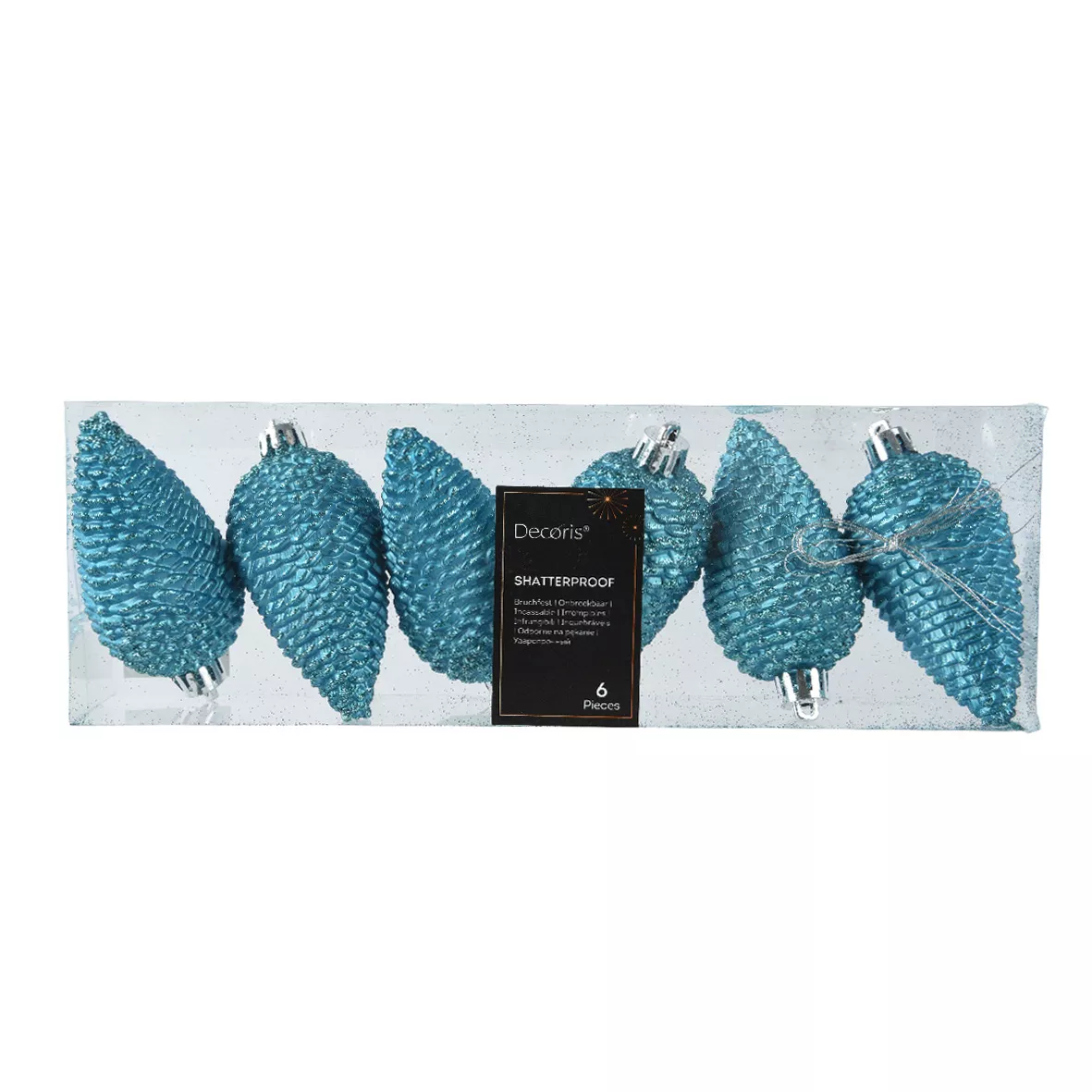 Lote de 6 piñas para colgar (H8 cm) Alpine Azul brillante