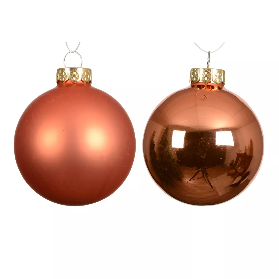 Set di 4 palline di Natale in vetro (D100 mm) Boreale Arancione