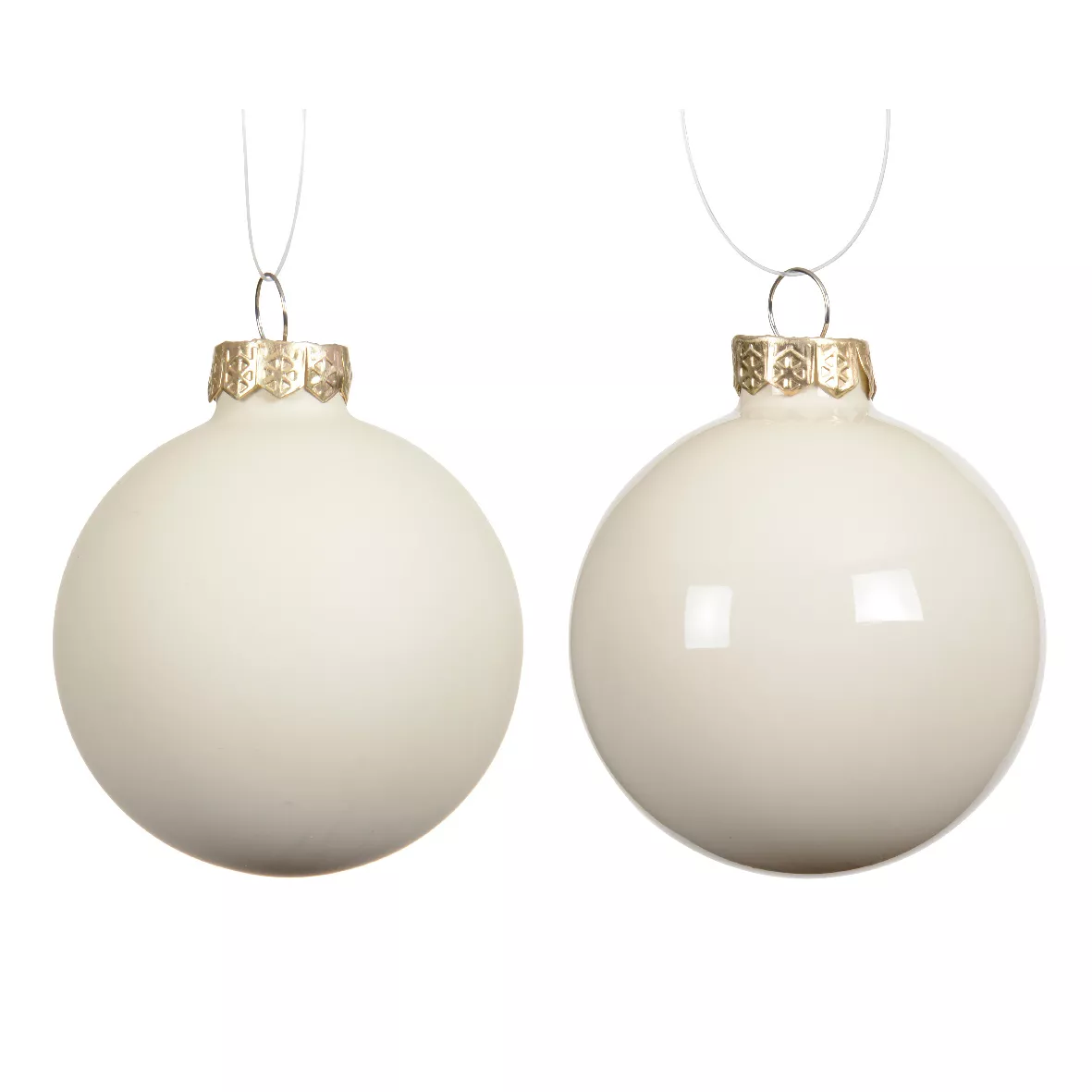 Set von 6 Weihnachtskugeln aus Glas (D80 mm) Boreal Weiß Wolle