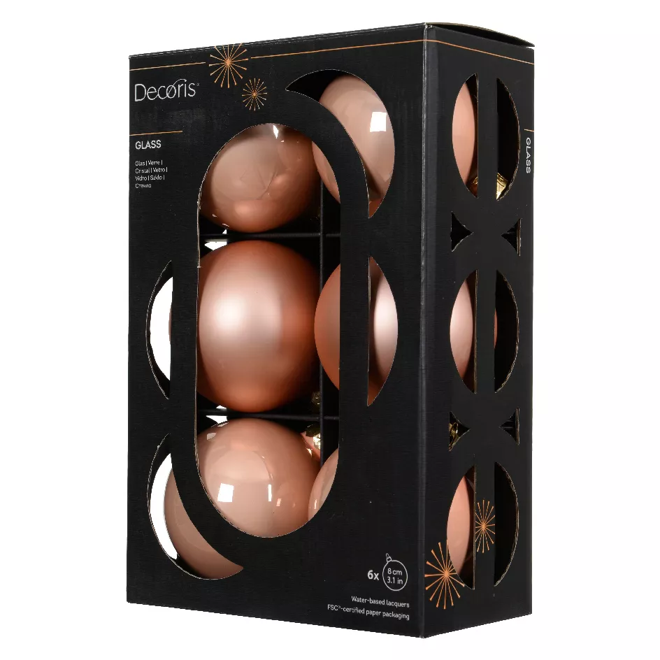 Set di 6 palline di Natale in vetro (D80 mm) Boreale Pesca