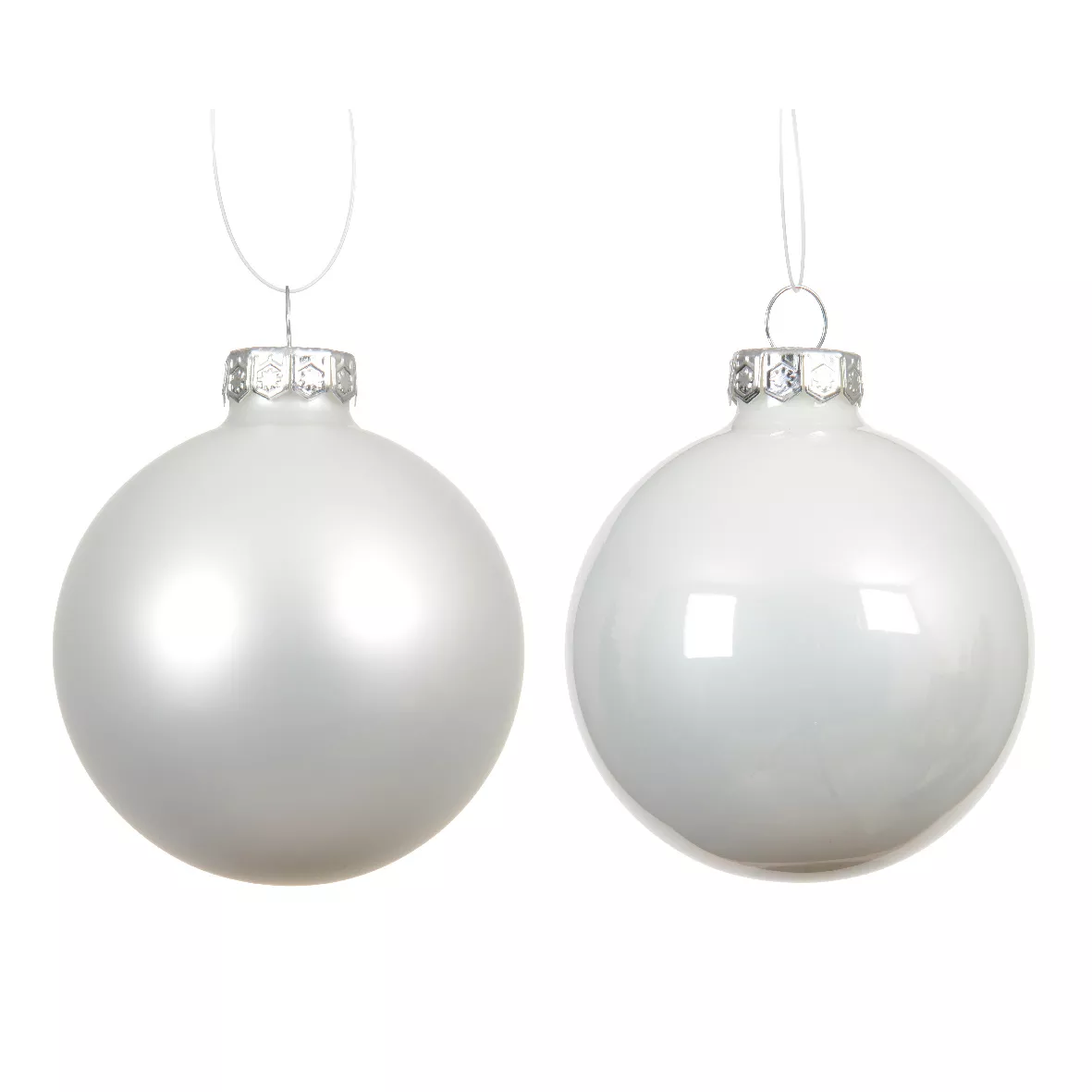 Boule de Noël en verre (D100 mm) Boréal Blanc d'hiver
