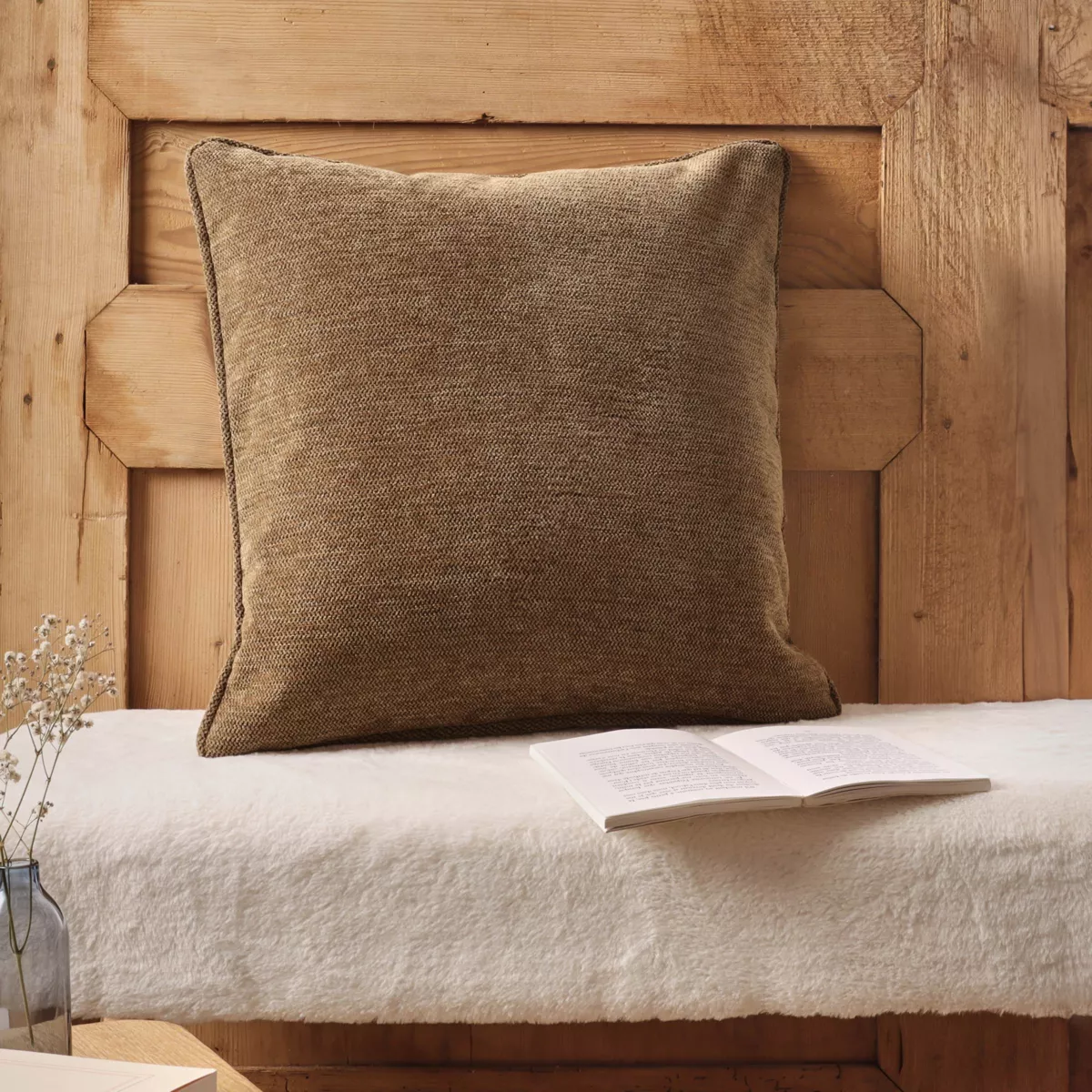 Coussin carré tissé (45 x 45 cm) Magnus Camel