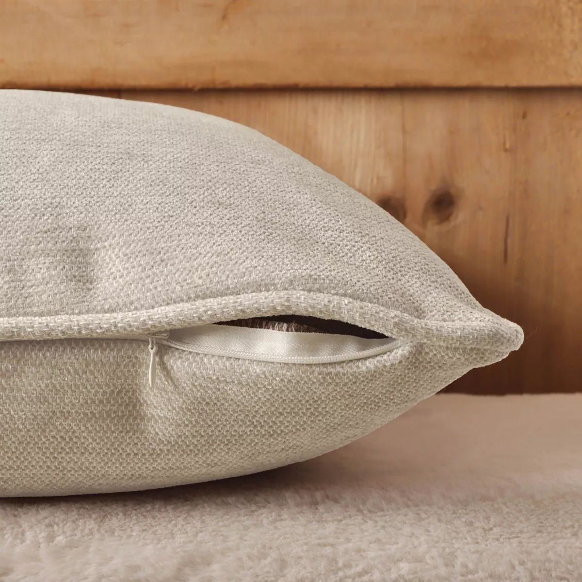 Coussin carré tissé (45 x 45 cm) Magnus Ecru
