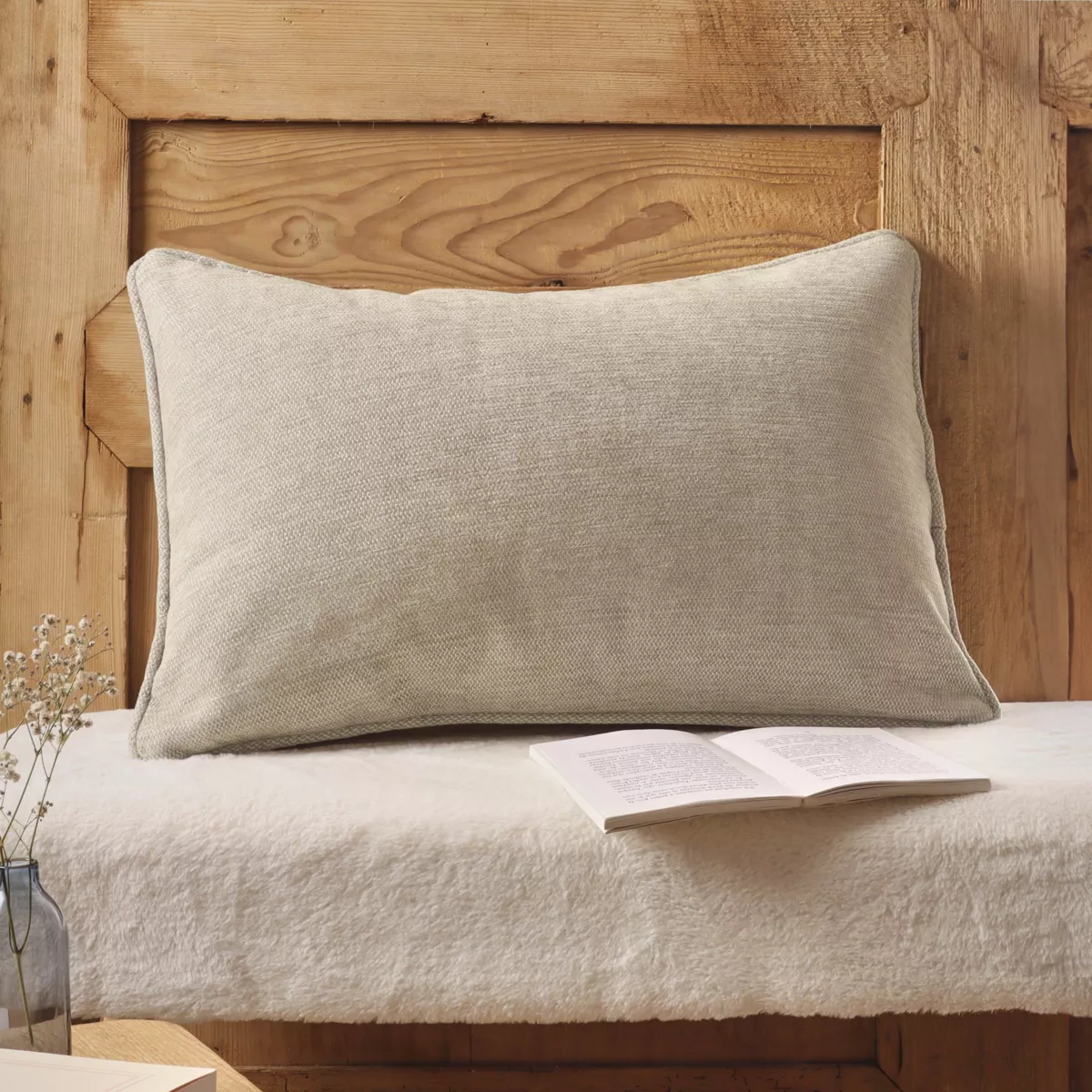 Coussin rectangulaire tissé (40 x 60 cm) Magnus Ecru