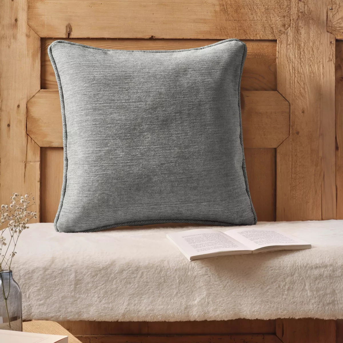 Cuscino quadrato tessuto (45 x 45 cm) Magnus Grigio titanio