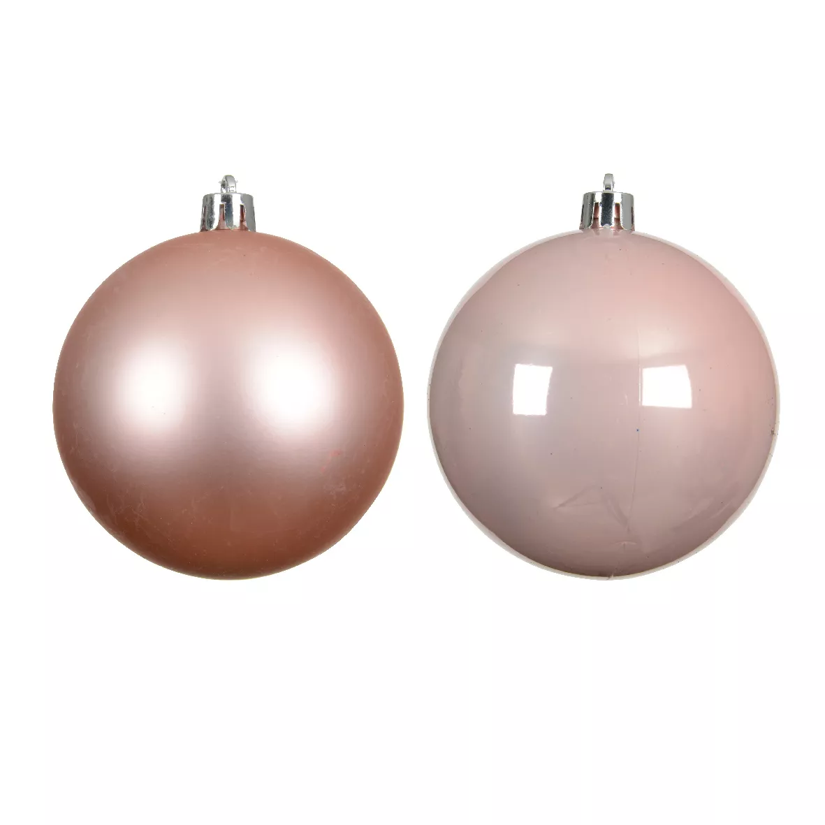 Lot de 4 boules de Noël (D100 mm) Aravis Rose poudré