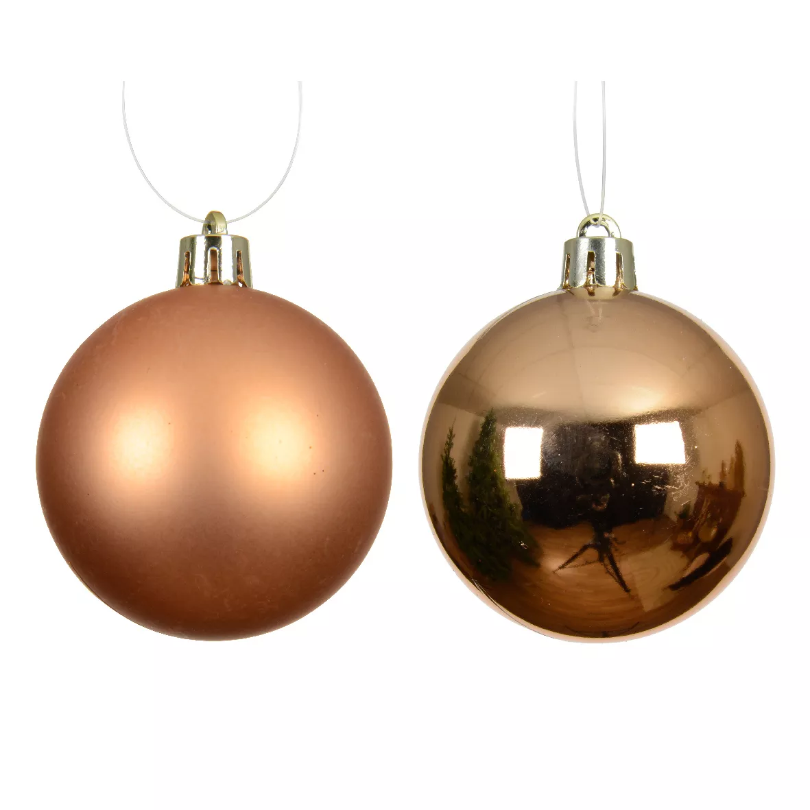 Lot de 4 boules de Noël (D100 mm) Aravis Brandy