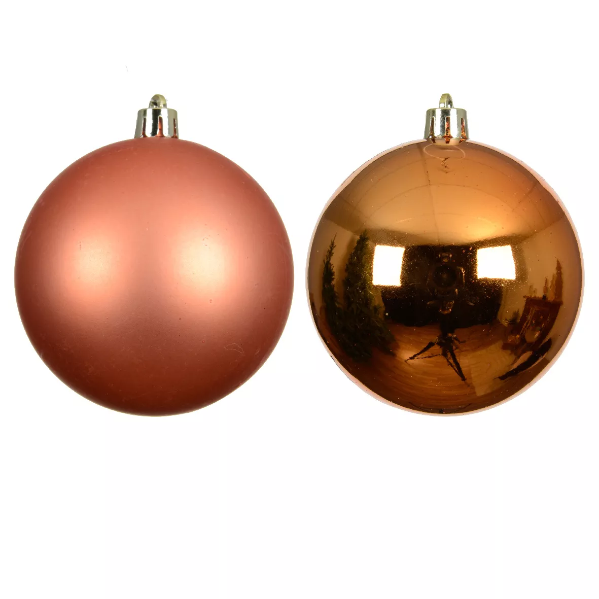 Lot de 4 boules de Noël (D100 mm) Aravis Orange chaleureux
