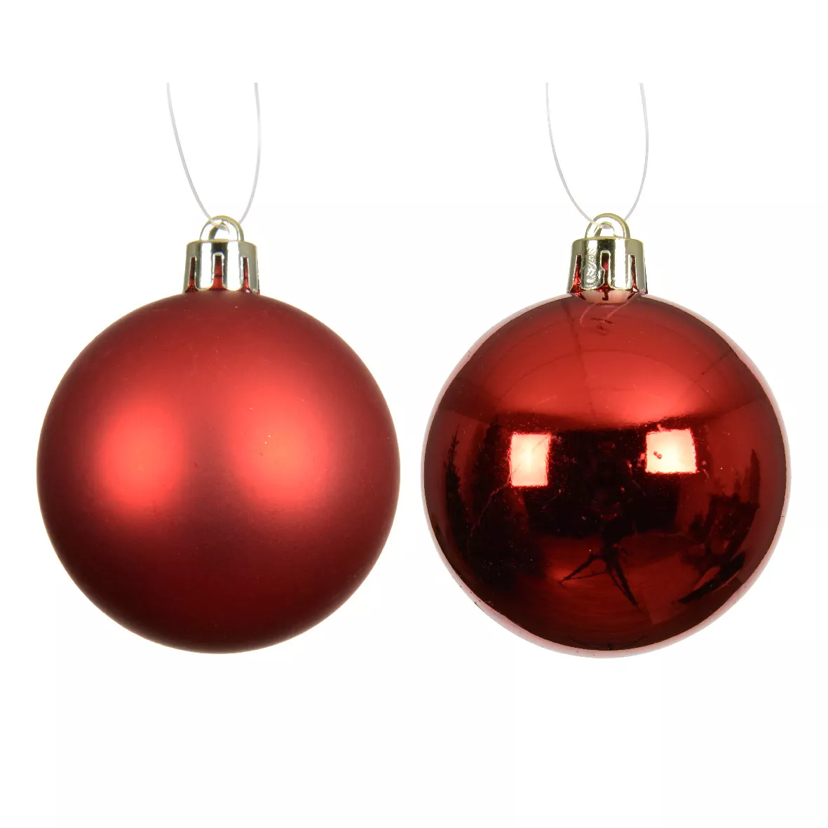 Set von 4 Weihnachtskugeln (D100 mm) Aravis Rot