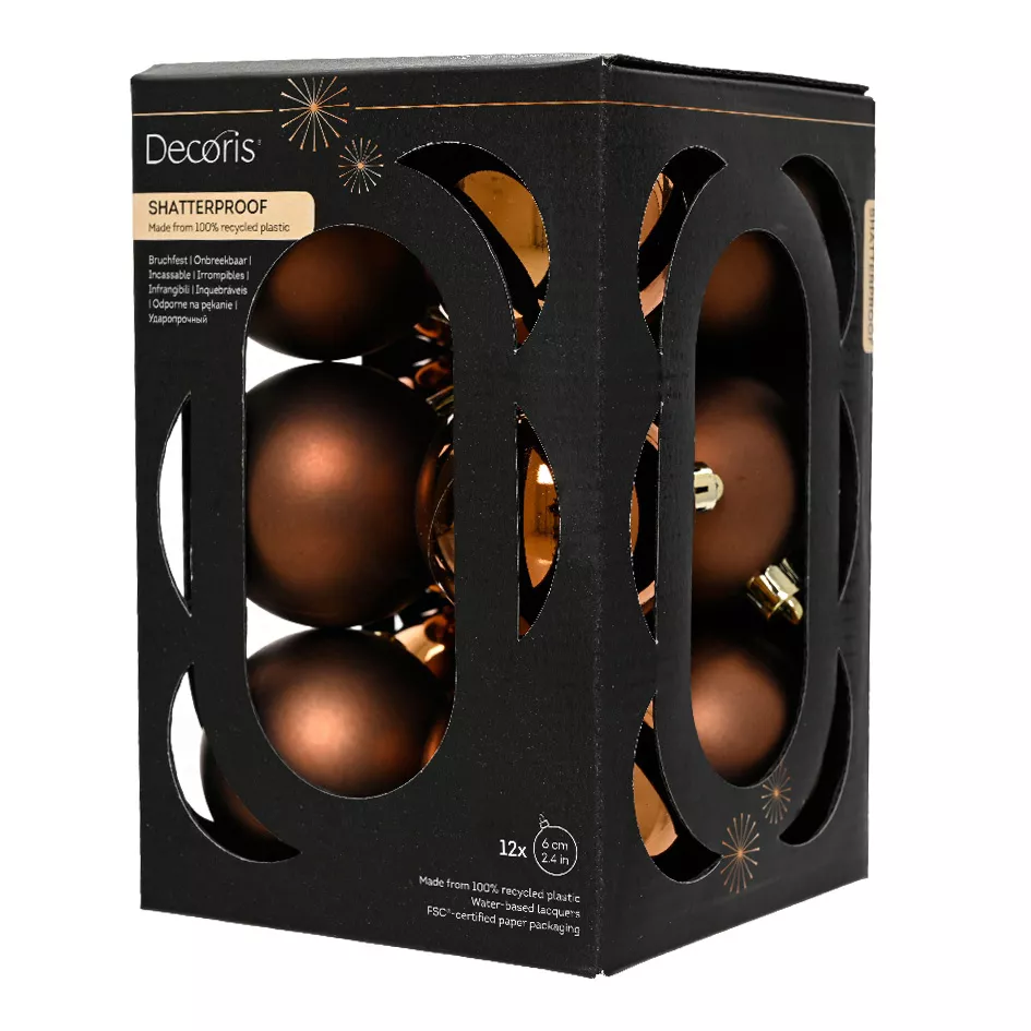 Boite de 12 Boules polystyrene dia6cm espresso ARAVIS (EMBALLAGE 100% RECYCLE certifié fsc)