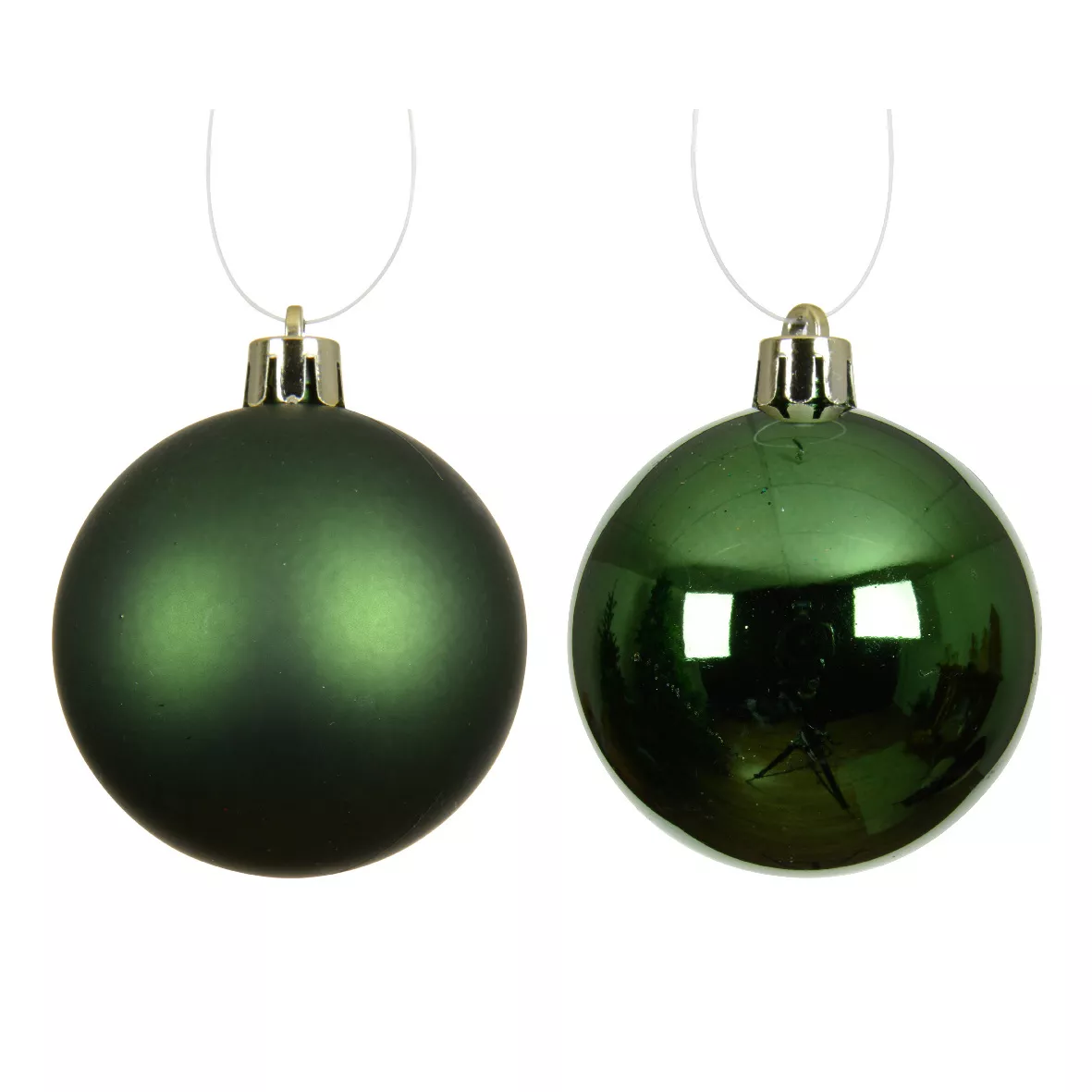 Lot de 12 boules de Noël (D60 mm) Aravis Vert pin