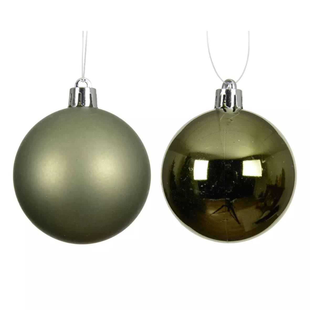 Lot de 12 boules de Noël (D60 mm) Aravis Vert romarin